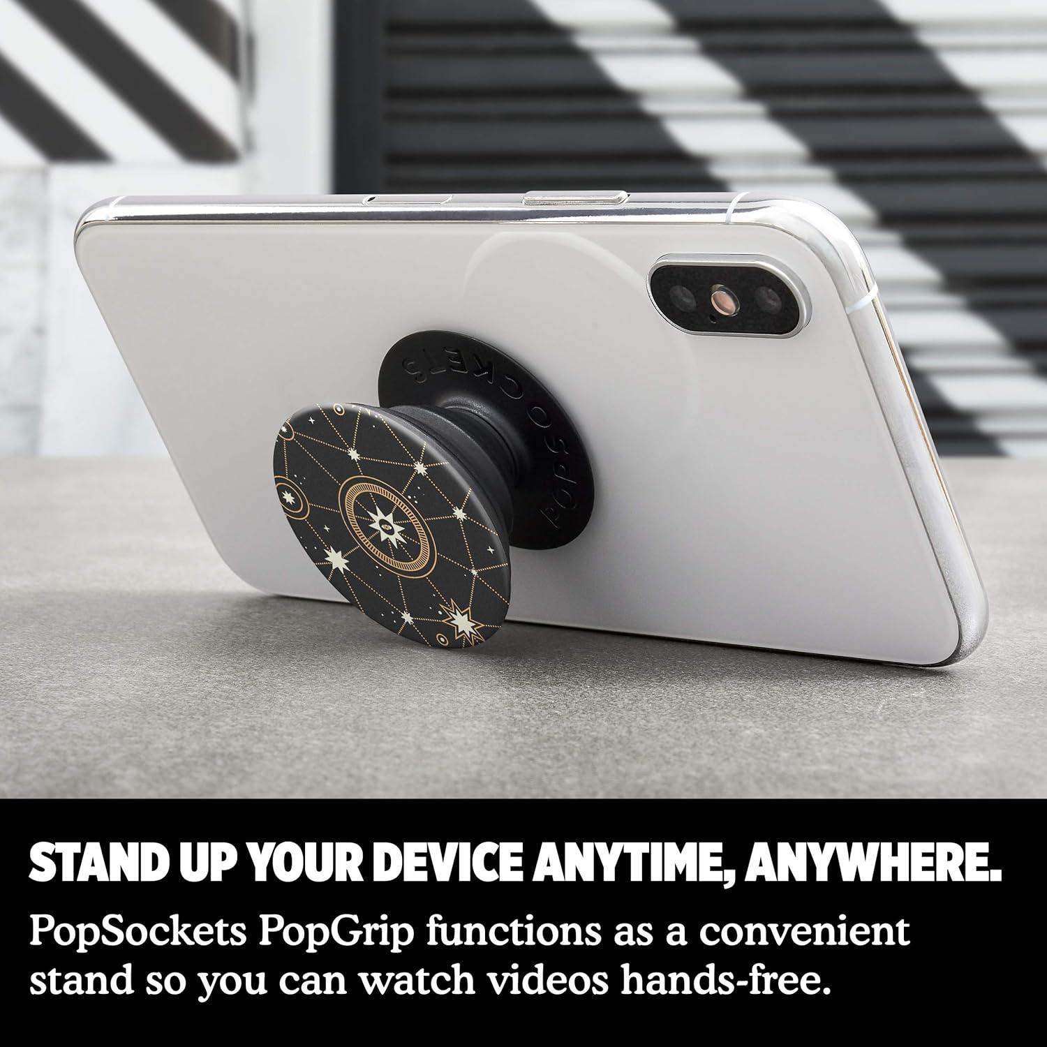 imagePopSockets Phone Grip for MagSafe with Kickstand Magnetic Stand Swappable Top Secure Hold for iPhone MagSafe Cases Phone ampamp Tablet Grip Enamel CelestialStar Chart