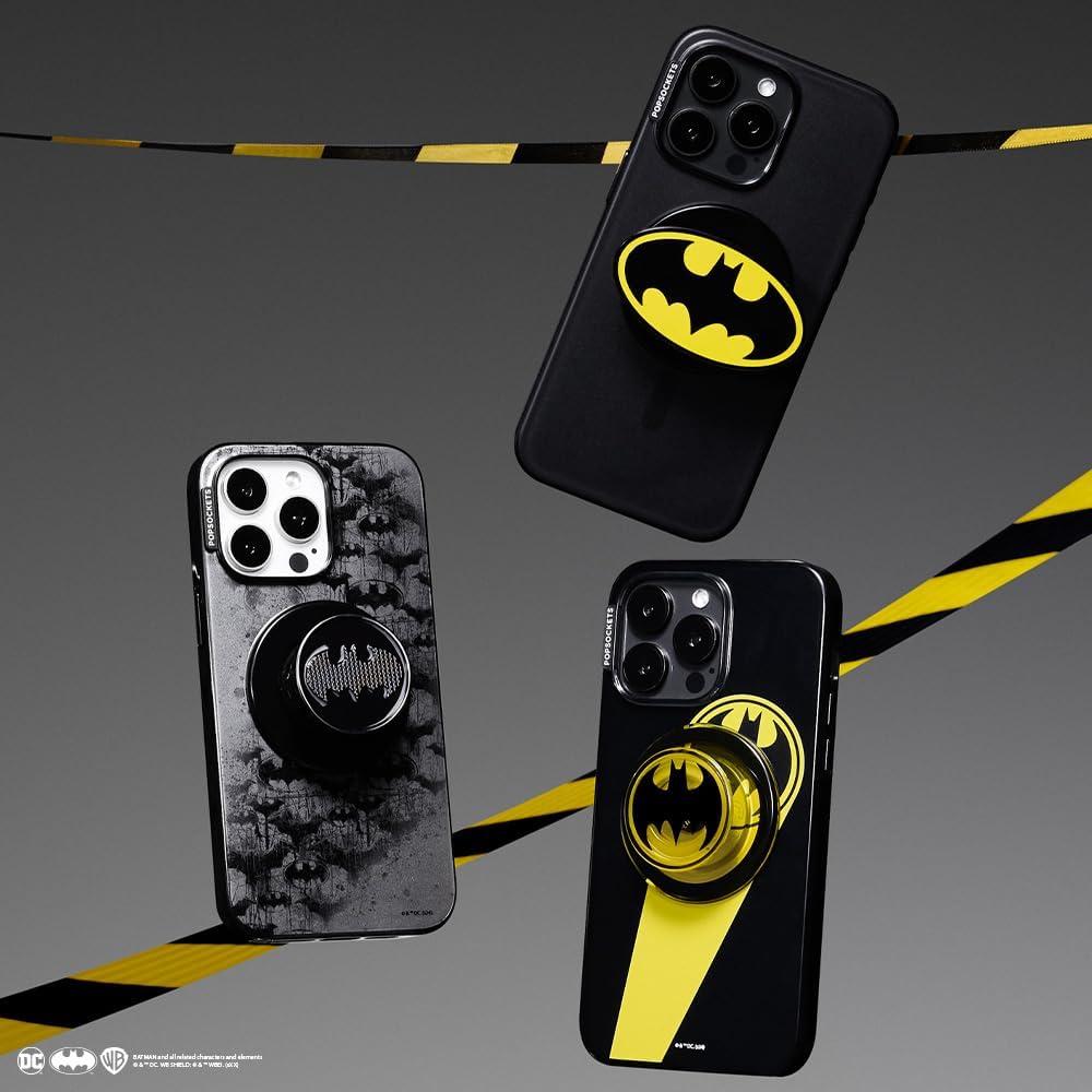 imagePopSockets Phone Grip for MagSafe with Kickstand Magnetic Stand Swappable Top Secure Hold for iPhone MagSafe Cases Phone ampamp Tablet Grip Batman Enamel Comic CoverBat Symbol
