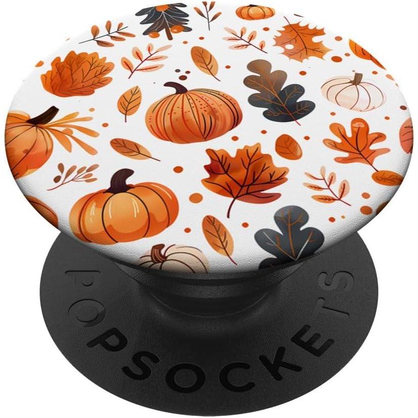 imageFall Leaves and Pumpkins for Halloween and Thanksgiving PopSockets Adhesive PopGripAdhesive PopGrip