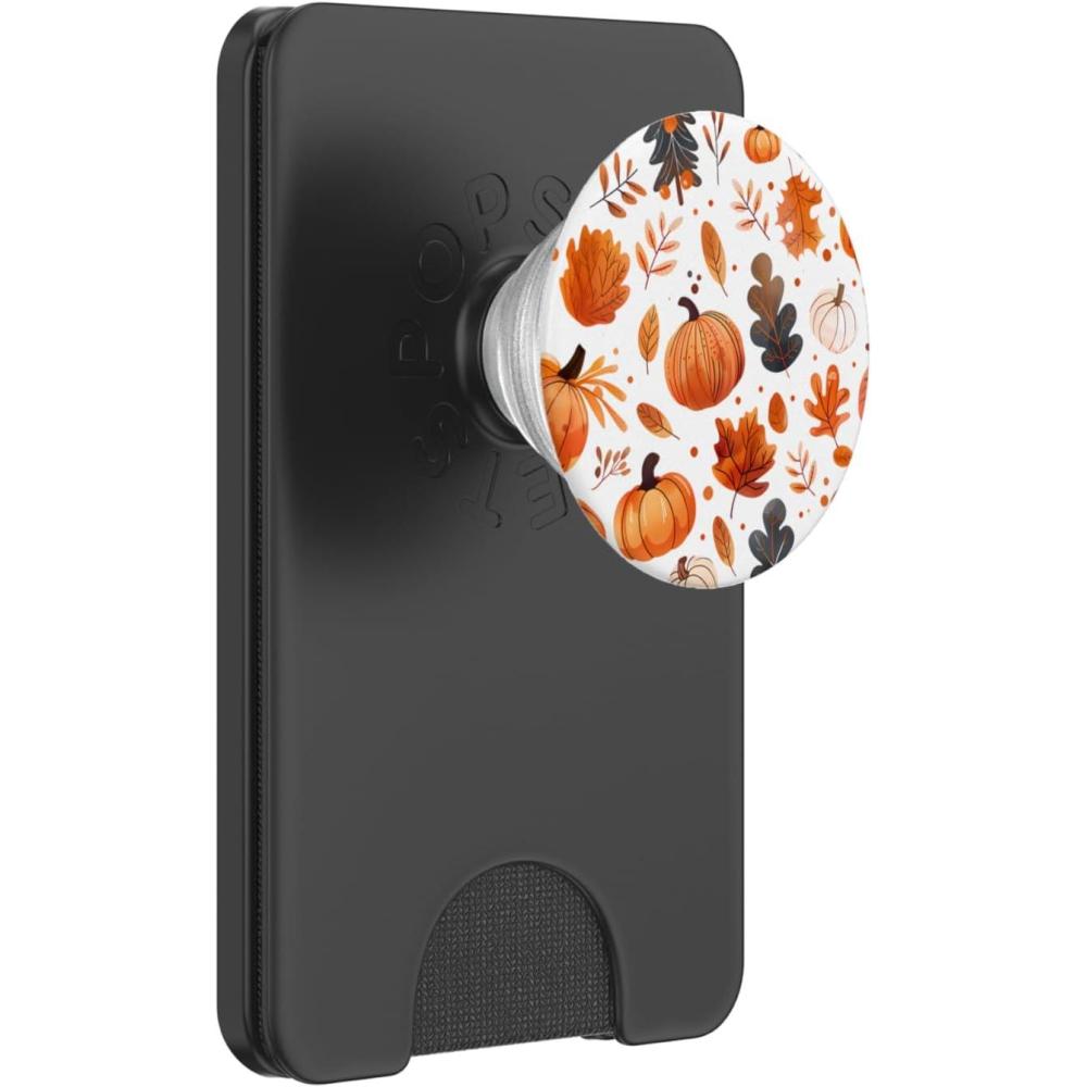 imageFall Leaves and Pumpkins for Halloween and Thanksgiving PopSockets Adhesive PopGripMagnetic PopWallet