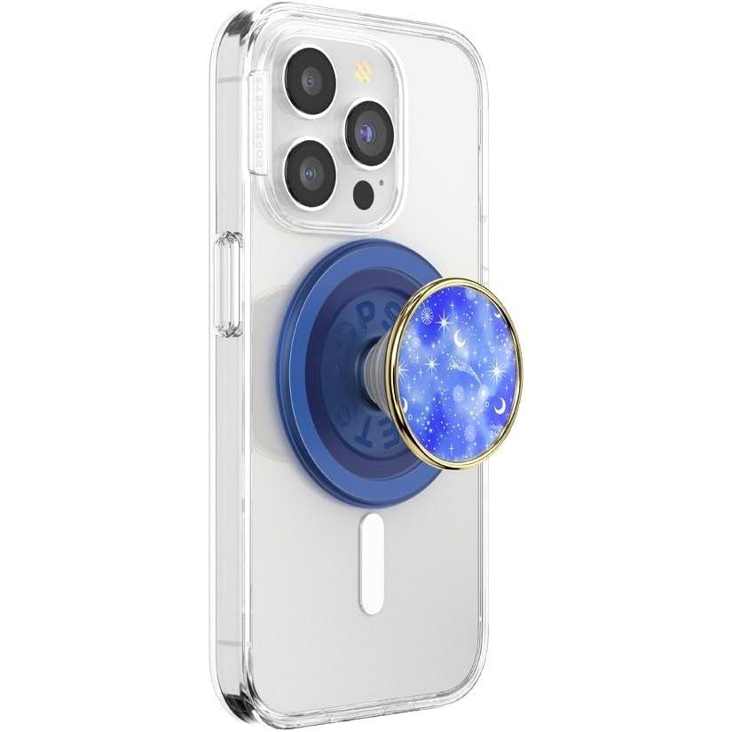 imagePopSockets Phone Grip for MagSafe with Kickstand Magnetic Stand Swappable Top Secure Hold for iPhone MagSafe Cases Phone ampamp Tablet Grip  Enamel CelestialEnamel Celestial