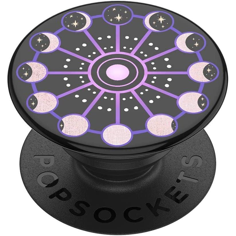 imagePopSockets Phone Grip for MagSafe with Kickstand Magnetic Stand Swappable Top Secure Hold for iPhone MagSafe Cases Phone ampamp Tablet Grip  Enamel CelestialLunar Cycle