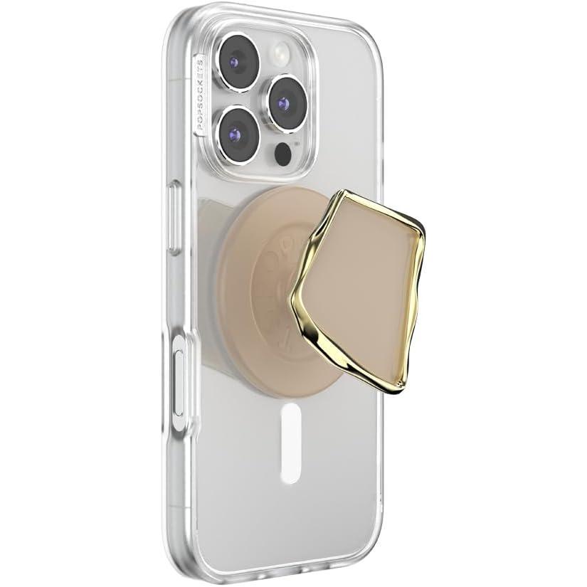 imagePopSockets Phone Grip for MagSafe with Kickstand Magnetic Stand Swappable Top Secure Hold for iPhone MagSafe Cases Phone ampamp Tablet Grip  Enamel Latte Cut