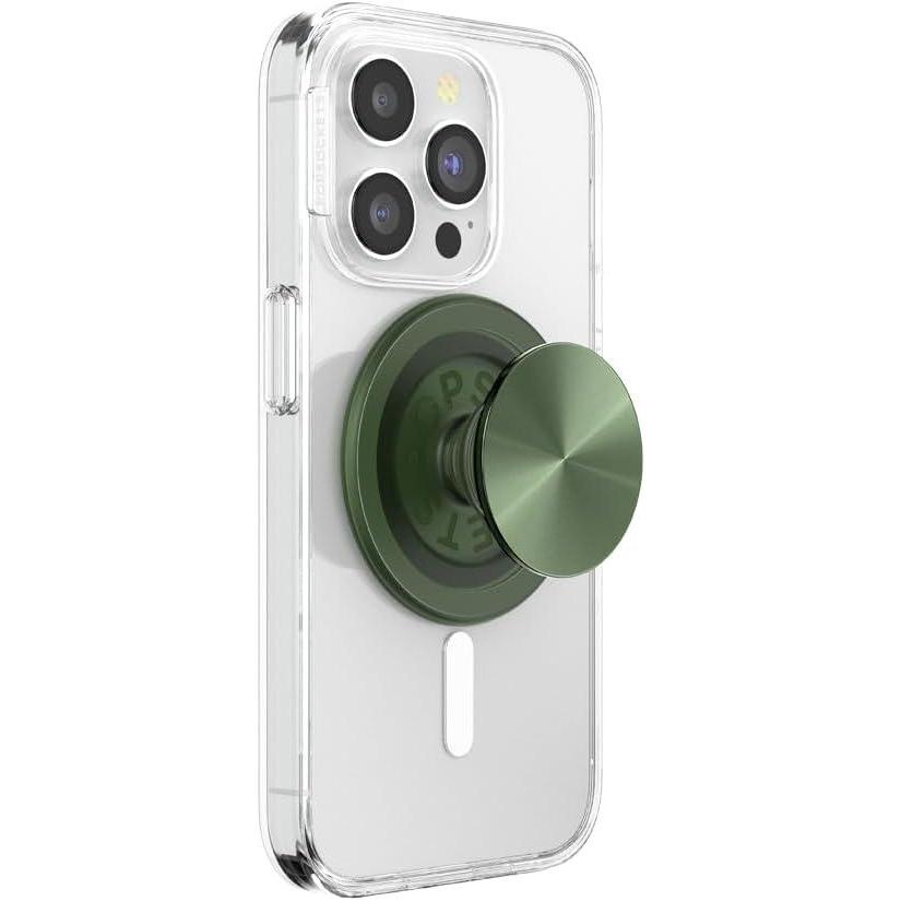 imagePopSockets Phone Grip for MagSafe with Kickstand Magnetic Stand Swappable Top Secure Hold for iPhone MagSafe Cases Phone ampamp Tablet Grip  Stoneware Coconut CreamRadial Olive