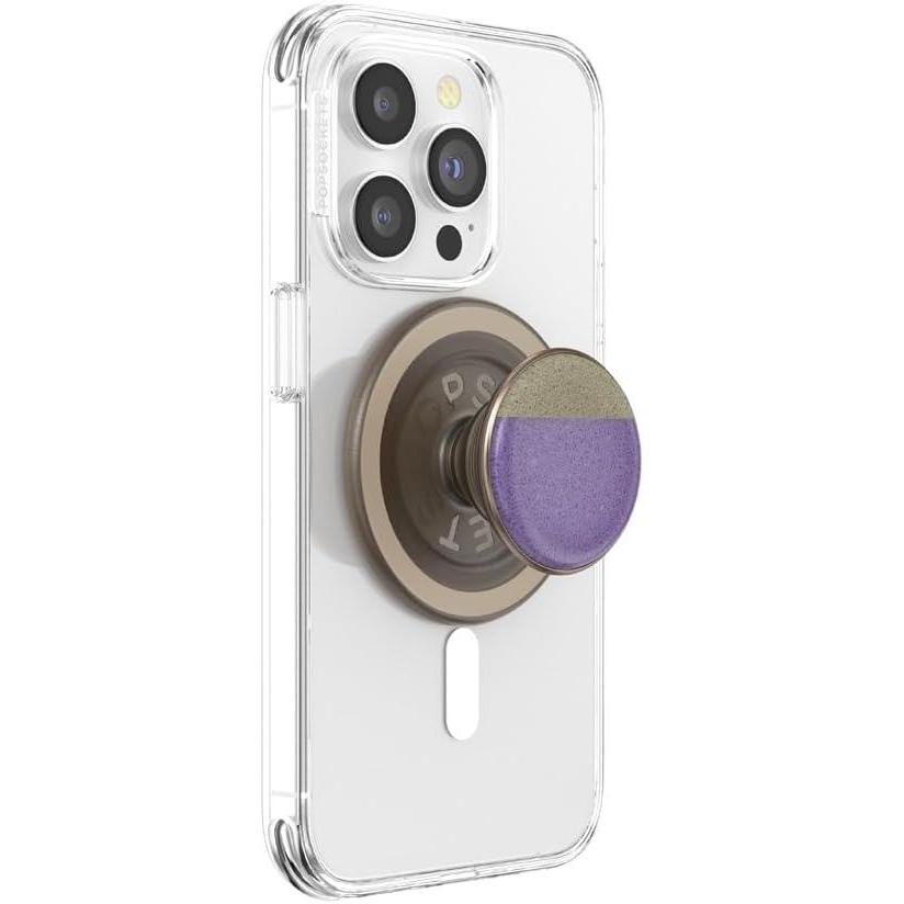 imagePopSockets Phone Grip for MagSafe with Kickstand Magnetic Stand Swappable Top Secure Hold for iPhone MagSafe Cases Phone ampamp Tablet Grip  Stoneware Coconut CreamLavender