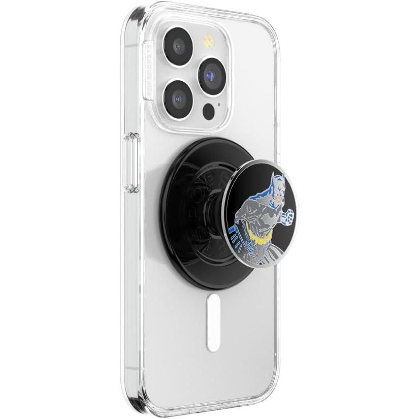 imagePopSockets Phone Grip for MagSafe with Kickstand Magnetic Stand Swappable Top Secure Hold for iPhone MagSafe Cases Phone ampamp Tablet Grip Batman Enamel Comic CoverIn Action