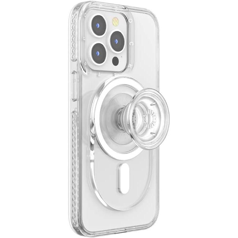imagePopSockets PopGrip for MagSafe Magnetic Phone Grip ampamp Stand Swappable Top Secure Grip for iPhone MagSafe Cases Kickstand for HandsFree Viewing Wireless Charging Compatible  BlackClear
