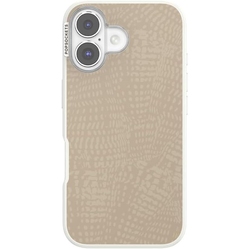 imagePopSockets iPhone 16 Case Compatible with MagSafe Phone Case for iPhone 16 Wireless Charging Compatible Case Only  Latte Petrified