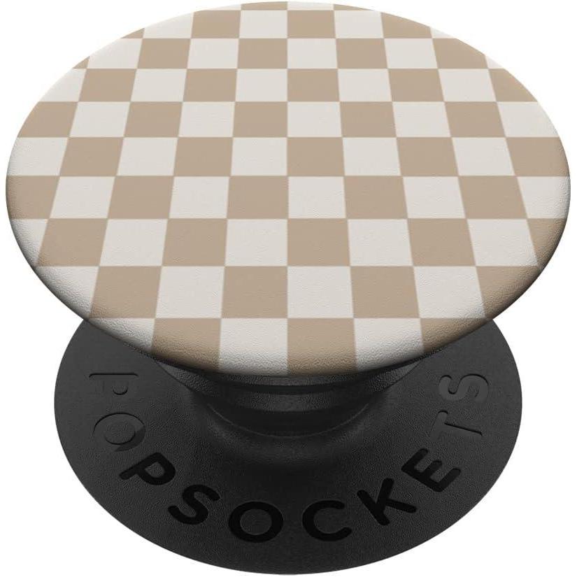 imageVanilla And Cream Checkered Classic Checker Pattern PopSockets Standard PopGripStandard