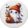 Cute Halloween Ghost Pumpkin Spice Fall coffee cozy autumn PopSockets Adhesive PopGrip(Adhesive PopGrip)