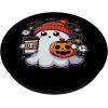 Cute Halloween Ghost with Pumpkin and Coffee PopSockets Adhesive PopGrip(Adhesive PopGrip)