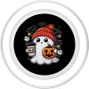 Cute Halloween Ghost with Pumpkin and Coffee PopSockets Adhesive PopGrip(Magnetic PopGrip)