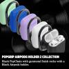 PopSockets PopGrip AirPods Holder + PopChain 2: Swappable Grip and AirPods Holder for Phones and Tablets – Black Gun Metal