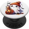 Cute Halloween Ghost Pumpkin Spice Fall coffee cozy autumn PopSockets Adhesive PopGrip(Adhesive PopGrip)