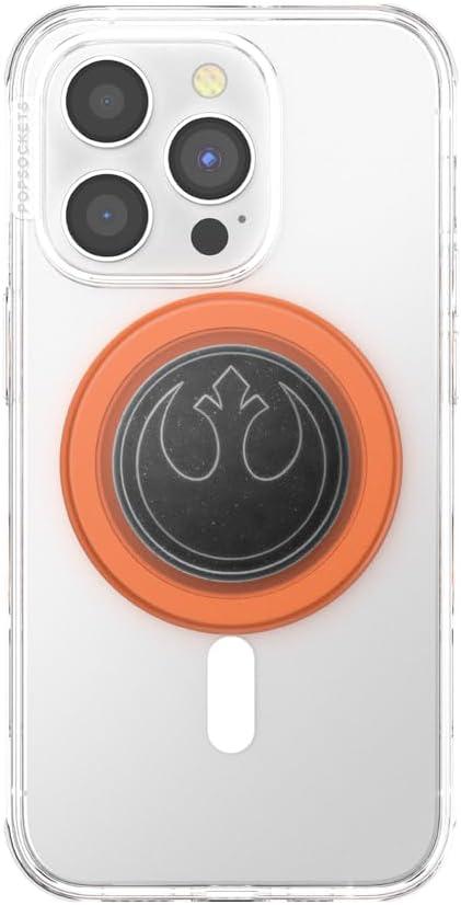 imagePopSockets Phone Grip for MagSafe with Kickstand Magnetic Stand Swappable Top Secure Hold for iPhone MagSafe Cases Phone ampamp Tablet Grip Starwars Enamel Death Star DimensionalRebel Symbol