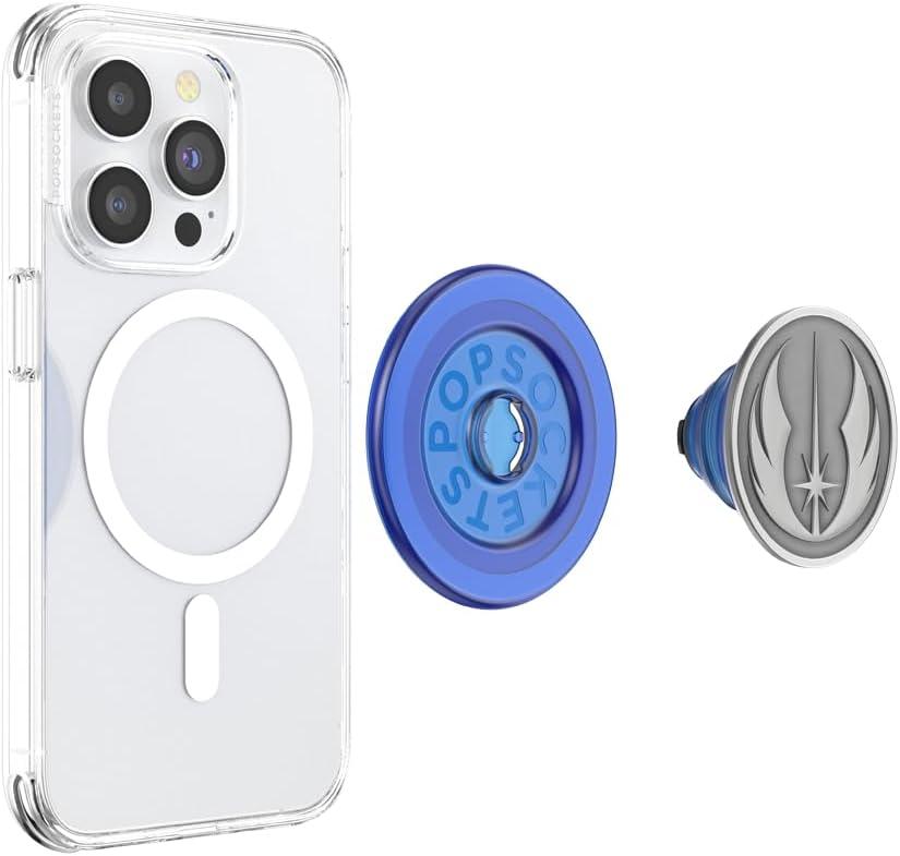 imagePopSockets Phone Grip for MagSafe with Kickstand Magnetic Stand Swappable Top Secure Hold for iPhone MagSafe Cases Phone ampamp Tablet Grip Starwars Enamel Death Star DimensionalJedi Icon