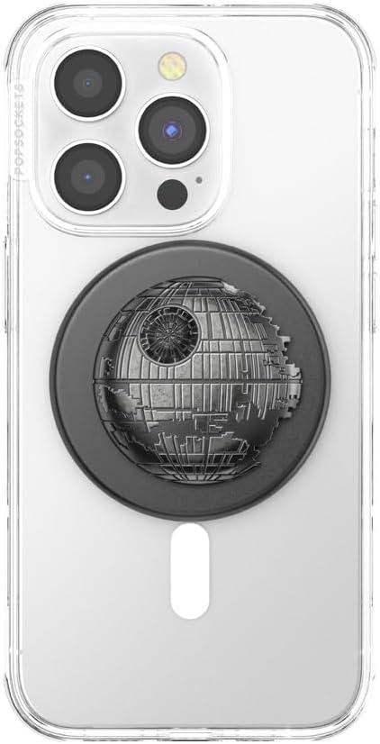 imagePopSockets Phone Grip for MagSafe with Kickstand Magnetic Stand Swappable Top Secure Hold for iPhone MagSafe Cases Phone ampamp Tablet Grip Starwars Enamel Death Star DimensionalDeath Star 2
