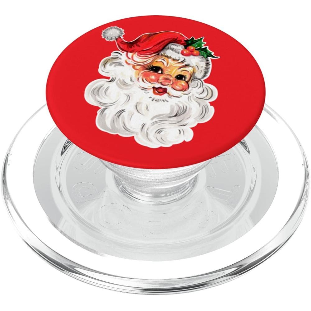 imageSanta Claus Red Christmas PopSockets Adhesive PopGripMagnetic PopGrip