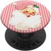 Pink Santa Claus with Striped Pattern Christmas Holiday Xmas PopSockets PopGrip for MagSafe(Adhesive PopGrip)