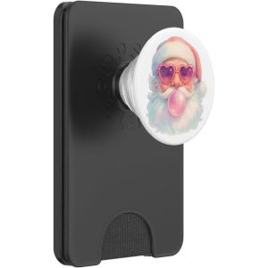 Vintage Santa Christmas Pink Sunglasses Bubble Gum PopSockets Adhesive PopGrip(Magnetic PopWallet)