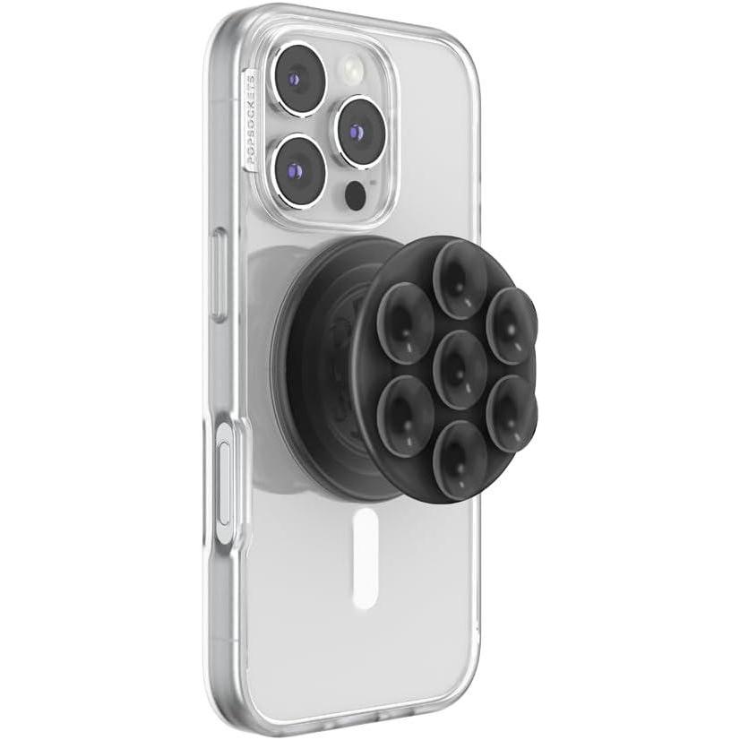 imagePopSockets Phone Grip with Expanding Kickstand Adhesive Grip Colorblock PinkTransluscent Black