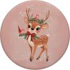 Retro Christmas Cute Reindeer Aesthetic Winter Xmas Pink PopSockets Adhesive PopGrip(Adhesive PopGrip)
