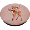 Retro Christmas Cute Reindeer Aesthetic Winter Xmas Pink PopSockets Adhesive PopGrip(Adhesive PopGrip)