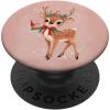 Retro Christmas Cute Reindeer Aesthetic Winter Xmas Pink PopSockets Adhesive PopGrip(Adhesive PopGrip)