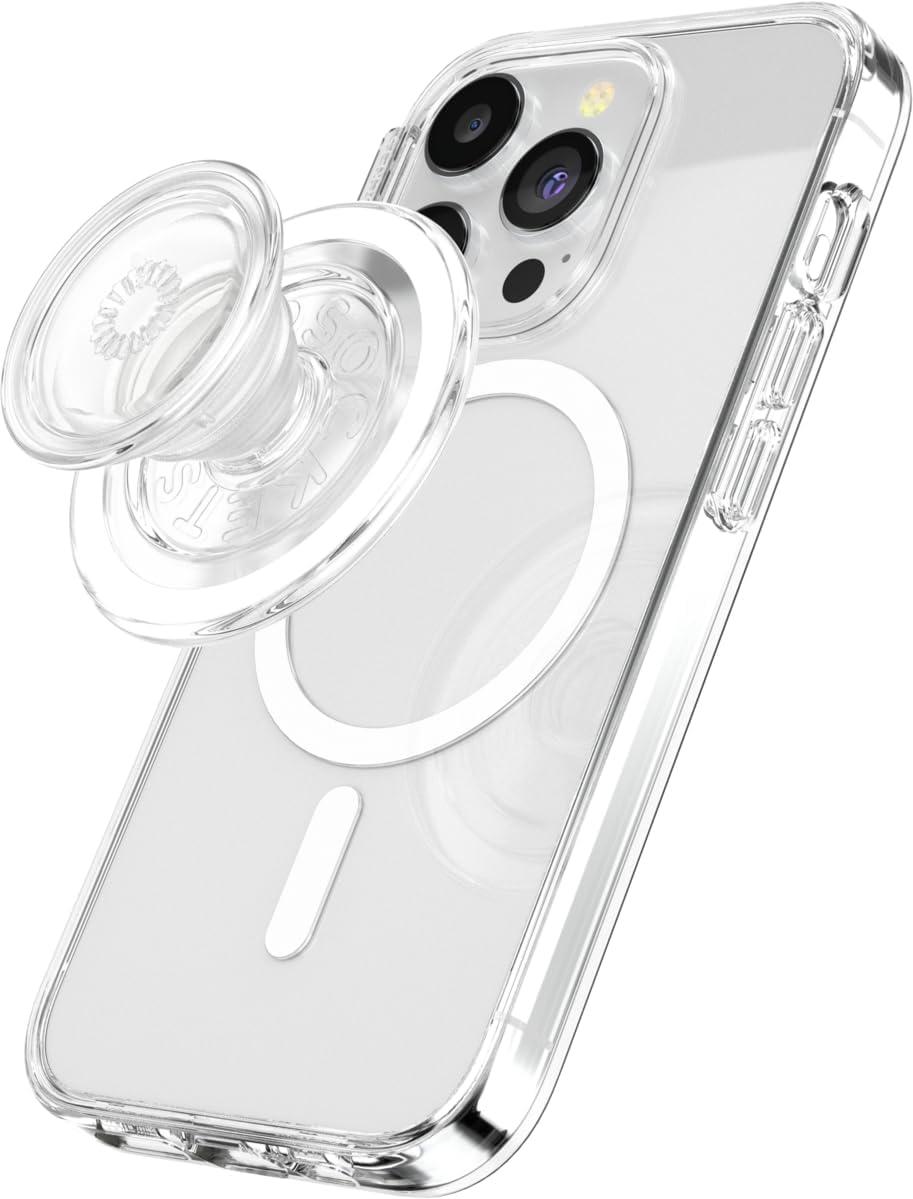 imagePopSockets Translucent Phone Grip with Expanding Kickstand PopSockets for Phone Translucent PopGrip Chrome Drip SilverClear