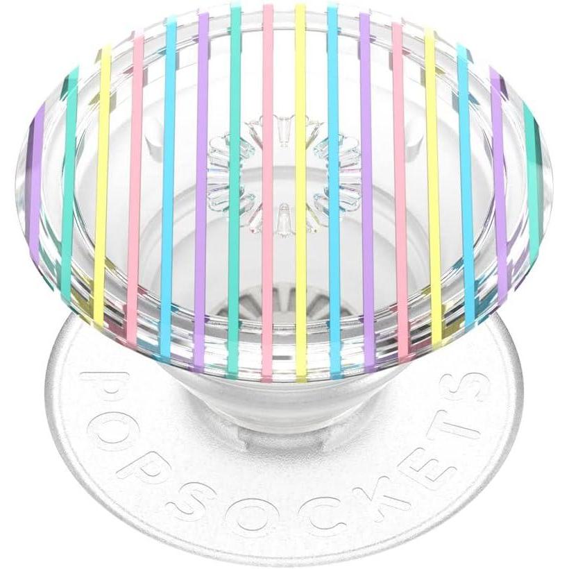 imagePopSockets Translucent Phone Grip with Expanding Kickstand PopSockets for Phone Translucent PopGrip  Chrome Drip SilverColorblock