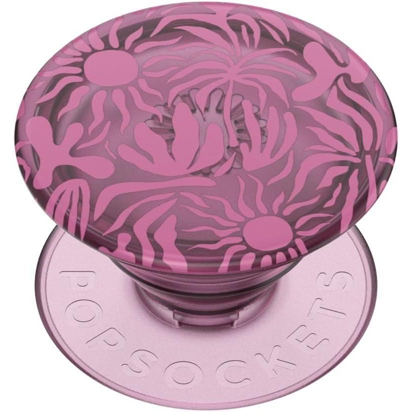 imagePopSockets Translucent Phone Grip with Expanding Kickstand PopSockets for Phone Translucent PopGrip  Chrome Drip SilverSava Sava Palms