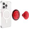 PopSockets Translucent Phone Grip with Expanding Kickstand, PopSockets for Phone, Translucent PopGrip – Chrome Drip Silver(Red Translucent)