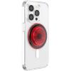 PopSockets Translucent Phone Grip with Expanding Kickstand, PopSockets for Phone, Translucent PopGrip – Chrome Drip Silver(Red Translucent)