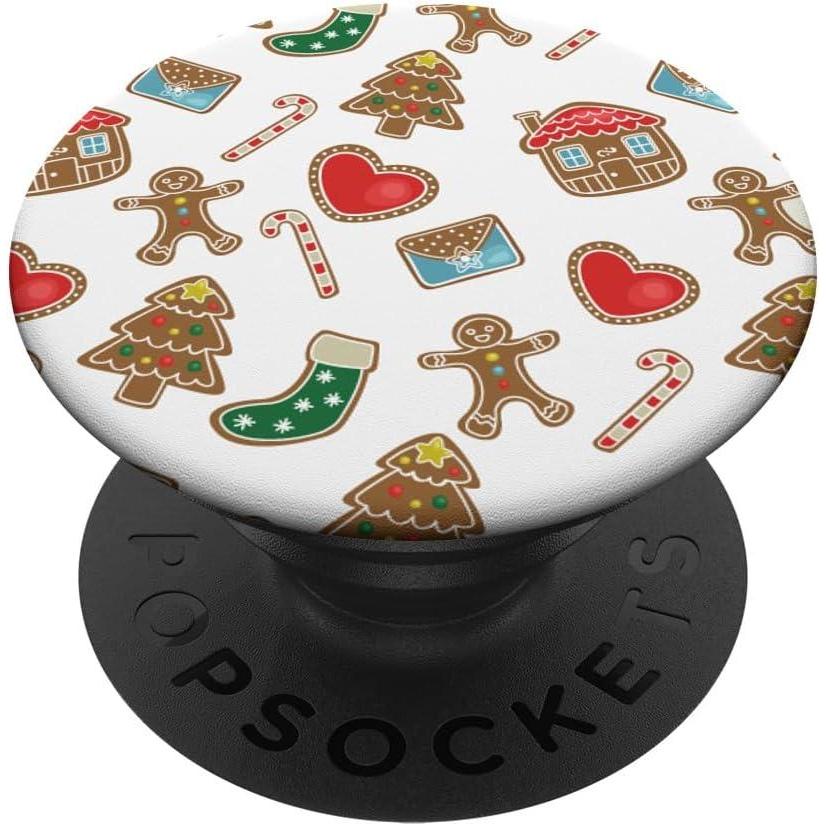 imageChristmas Gingerbread Pattern Cookie Xmas PopSockets PopGrip for MagSafeAdhesive PopGrip