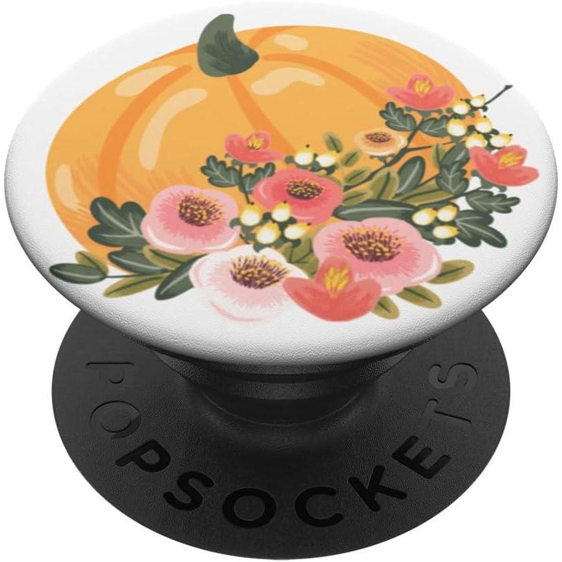 imagePopSockets Fall Phone Grip ampamp Stand  Floral Pumpkin PopSockets PopGrip for MagSafeAdhesive PopGrip