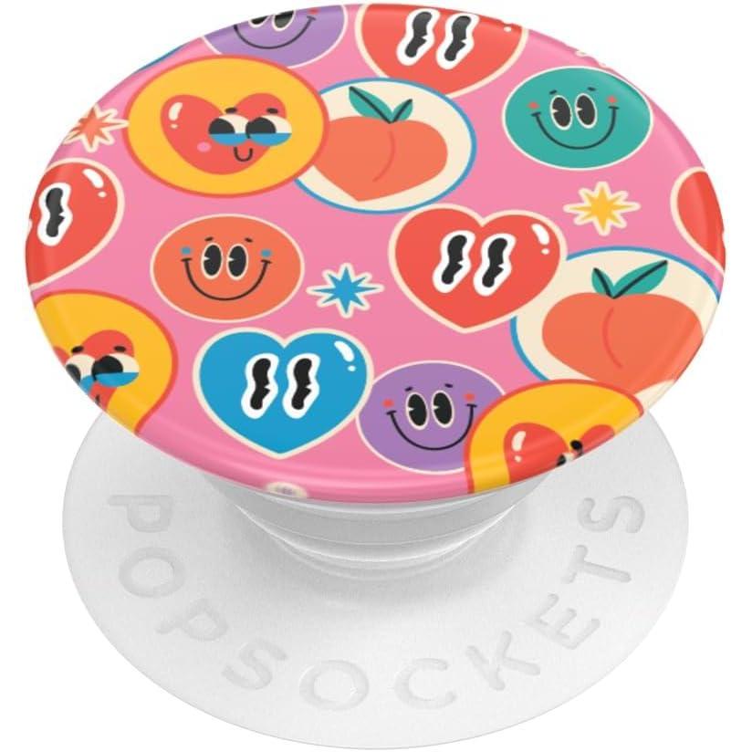 imagePopSockets Phone Grip for MagSafe with Kickstand Magnetic Stand Swappable Top Secure Hold for iPhone MagSafe Cases Phone ampamp Tablet Grip  Aurange TranslucentFruity Fun