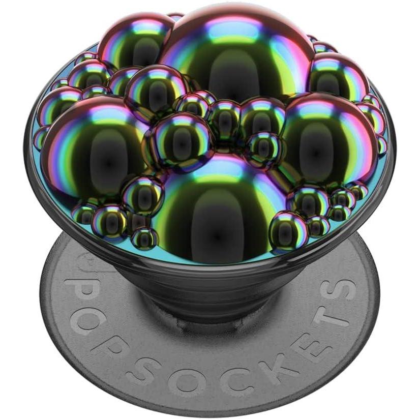 imagePopSockets Phone Grip for MagSafe with Kickstand Magnetic Stand Swappable Top Secure Hold for iPhone MagSafe Cases Phone ampamp Tablet Grip  Aurange TranslucentBubbly Slick