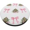 Coquette Christmas Pink Xmas Trees Bow Ribbons PopSockets PopGrip for MagSafe(Adhesive PopGrip)