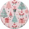 Pastel Pink and Sage Green Christmas Tree Holiday Pattern PopSockets Adhesive PopGrip(Adhesive PopGrip)