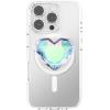 PopSockets Phone Grip for MagSafe with Kickstand, Magnetic Stand, Swappable Top, Secure Hold for iPhone MagSafe Cases, Phone & Tablet Grip(Iridescent Dichroic Heart)