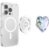 PopSockets Phone Grip for MagSafe with Kickstand, Magnetic Stand, Swappable Top, Secure Hold for iPhone MagSafe Cases, Phone & Tablet Grip(Iridescent Dichroic Heart)