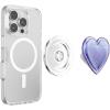 PopSockets Phone Grip for MagSafe with Kickstand, Magnetic Stand, Swappable Top, Secure Hold for iPhone MagSafe Cases, Phone & Tablet Grip(Squishy Tidepool Heart Lavendar)
