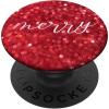Merry Christmas Happy Holidays Red and White PopSockets Grip and Stand for Phones and Tablets PopSockets Adhesive PopGrip(Adhesive PopGrip)