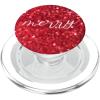 Merry Christmas Happy Holidays Red and White PopSockets Grip and Stand for Phones and Tablets PopSockets Adhesive PopGrip(Magnetic PopGrip)