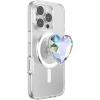 PopSockets Phone Grip for MagSafe with Kickstand, Magnetic Stand, Swappable Top, Secure Hold for iPhone MagSafe Cases, Phone & Tablet Grip(Iridescent Dichroic Heart)