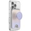PopSockets Phone Wallet with Expanding Grip, Phone Card Holder, Wireless Charging Compatible, Wallet Compatible with MagSafe(Metallic Morning Haze)