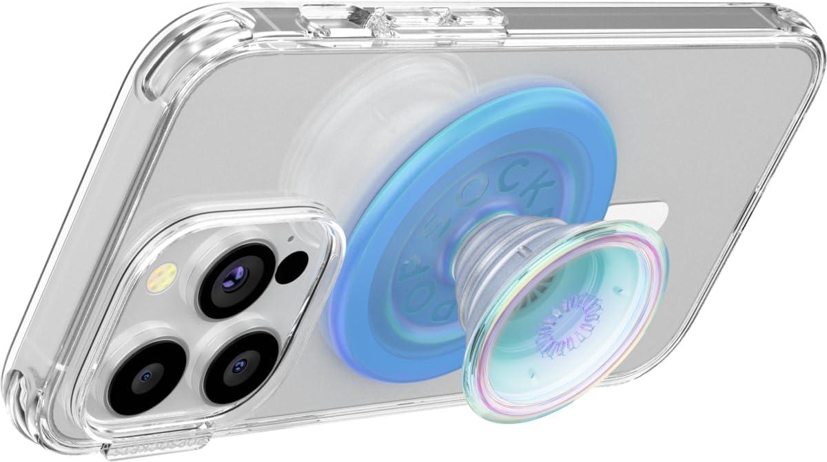 imagePopSockets Phone Grip with Expanding Kickstand Solid PopGrip WisteriaBlue Clear