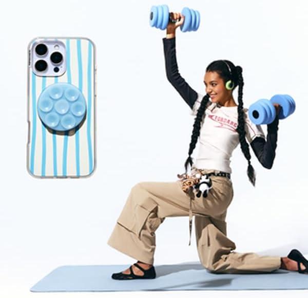 imagePopSockets Phone Grip with Expanding Kickstand Solid PopGrip WisteriaFrost