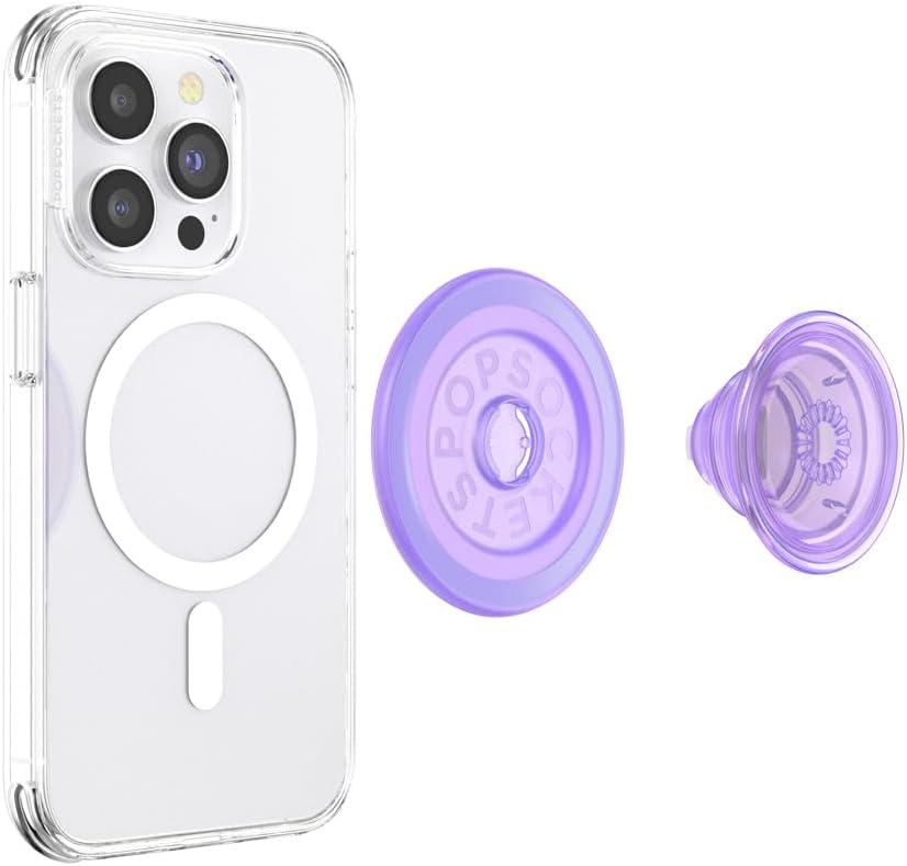 imagePopSockets Phone Grip with Expanding Kickstand Solid PopGrip WisteriaLavender