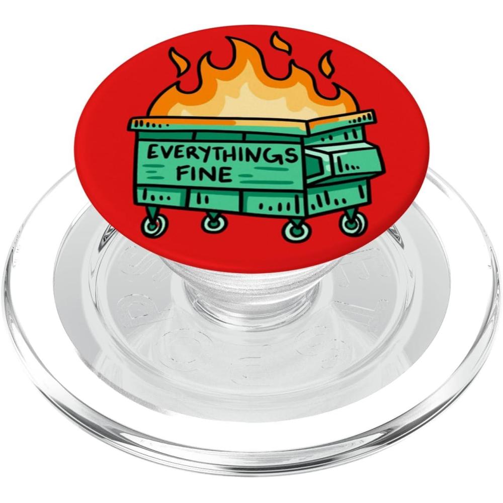 imagePopSockets Phone Grip Funny PopSocket Everythings Fine PopSockets Adhesive PopGripMagnetic PopGrip